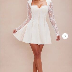 Elizabeth Lace Mini Dress - Ivory/combo